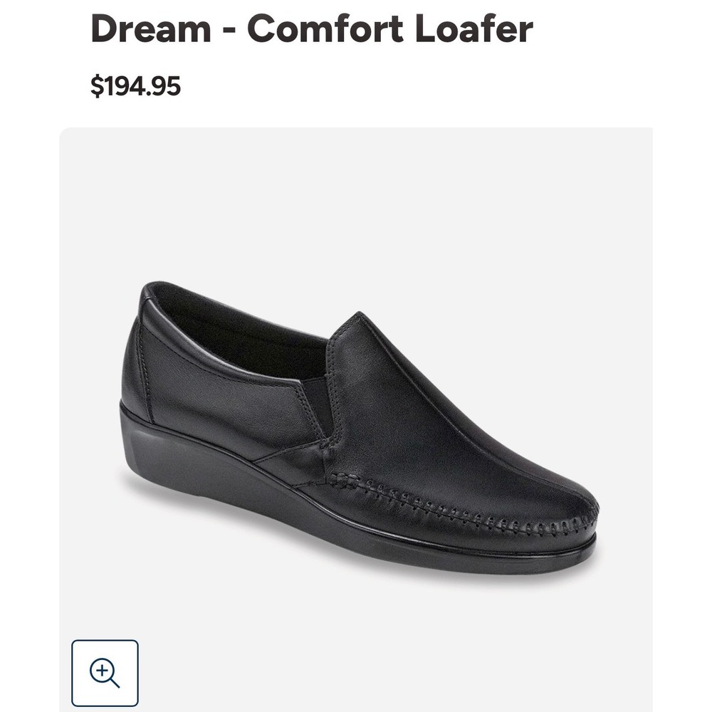 SAS Dream Tripad Comfort Black Leather Slip On Loafers Womens Shoes‎ USA